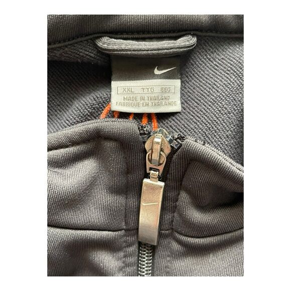 Nike Sportswear Men’s 2XL Full-Zip Fleece Jacket Gray Orange Embroidered EUC - Picture 4 of 9